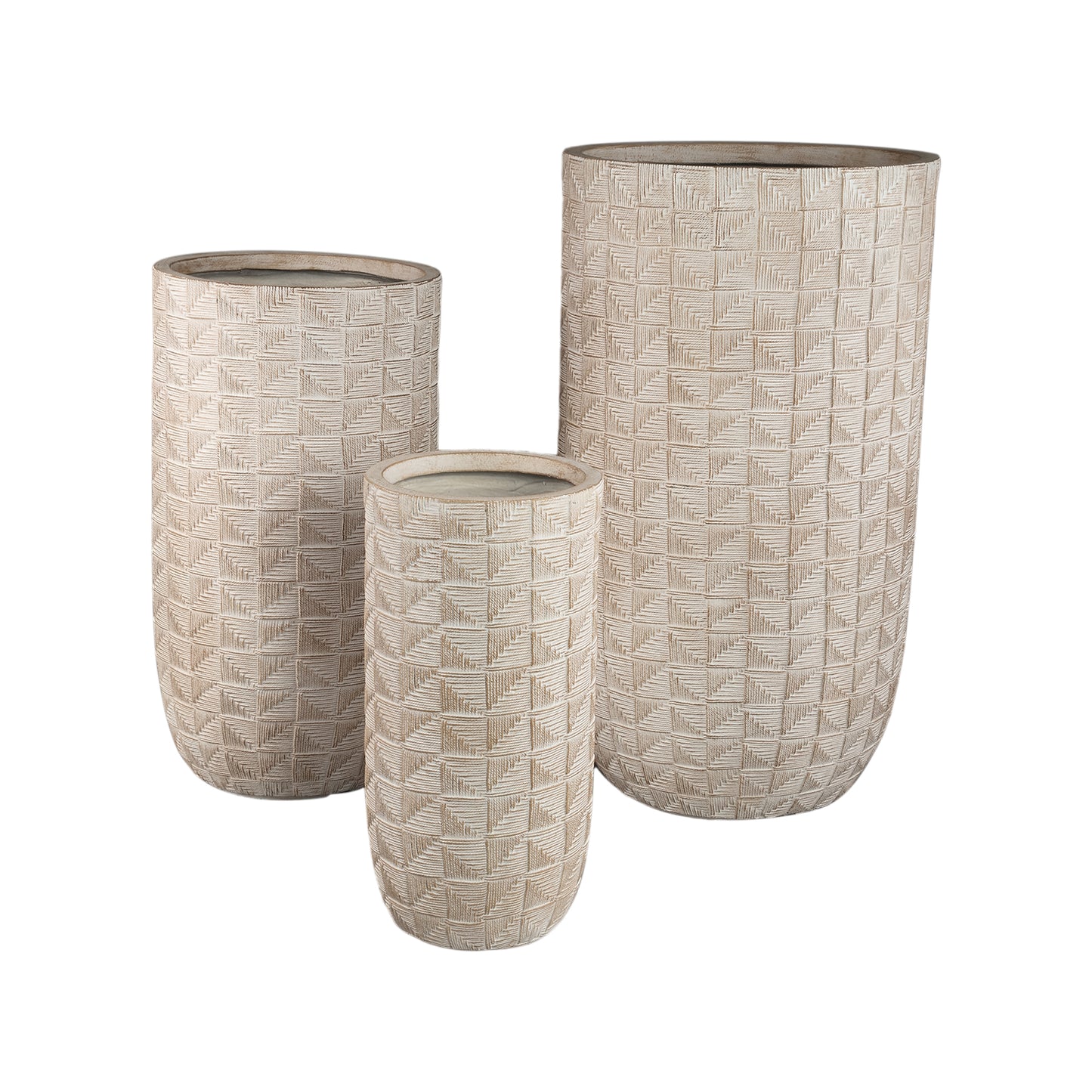 Suguna White Round Magnesium Pot Squares High SV3