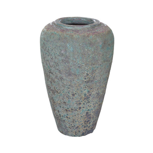 Jossilyn Green Round Ceramic Pot Rough Finish High