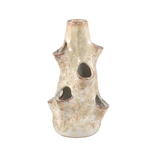 Marshali Crème Keramische Vaas Met Deuken Large Set Van 4 - 4 Sets 25.5x15x14 cm