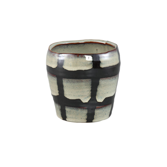 Arpit Witte Keramische Ronde Pot Met Patroon S - Set Van 12 Stuks - 12 Sets 10x10.5x10.5 cm