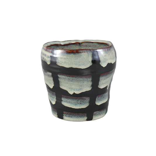 Arpit Witte Keramische Ronde Pot Met Patroon M - Set van 12 11x12x12 cm