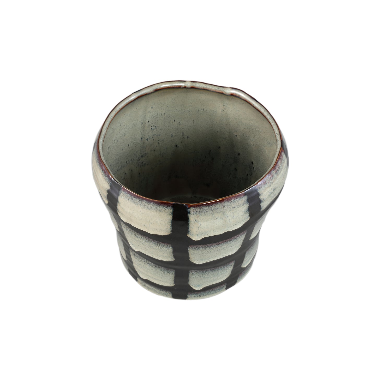 Arpit Witte Keramische Ronde Pot Met Patroon XL - Set van 6 - 6 Sets 14.5x16.5x16.5 cm