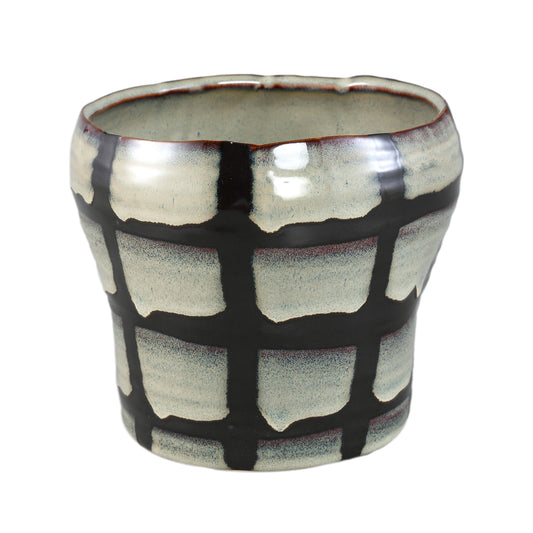 Arpit Witte Keramische Ronde Pot Met Patroon XL - Set van 6 - 6 Sets 14.5x16.5x16.5 cm