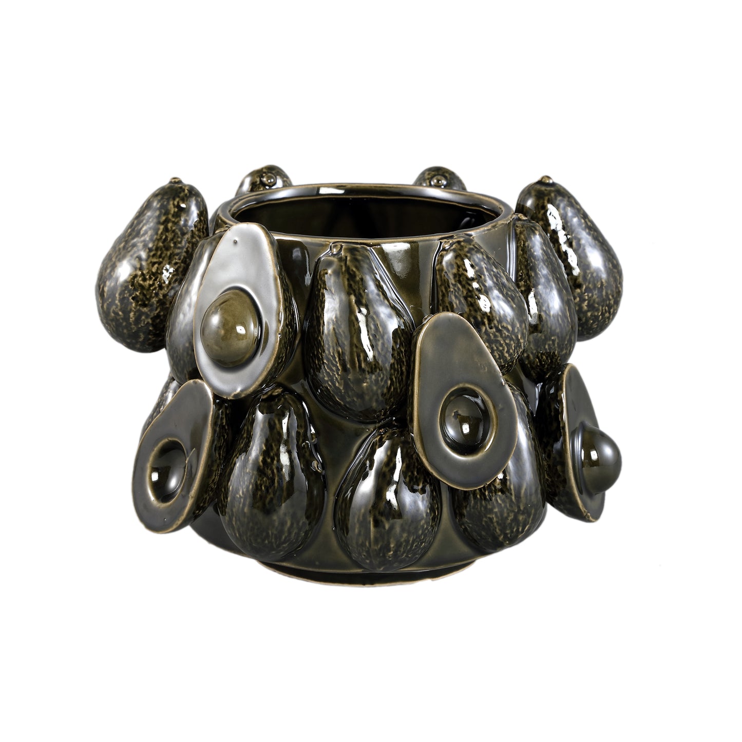 Bauer Green Ceramic Round Avocado Pot Large