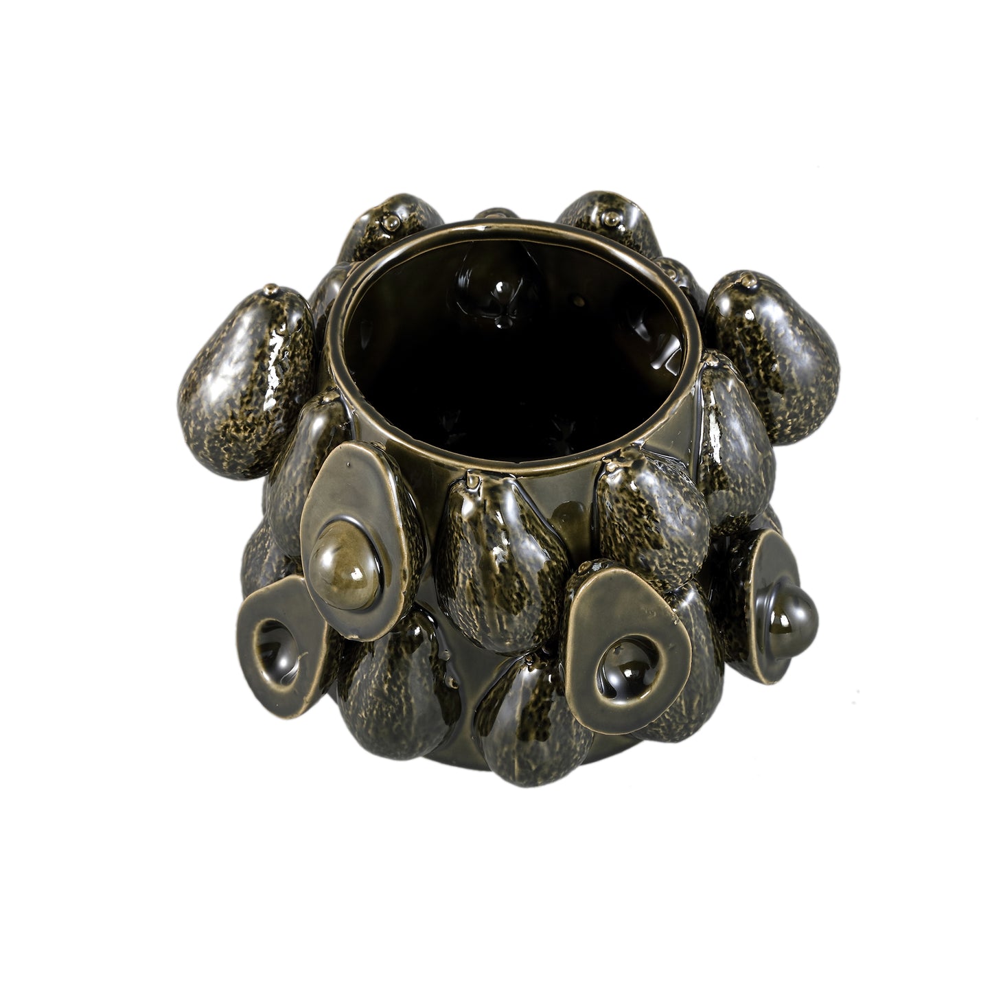 Bauer Green Ceramic Round Avocado Pot Large