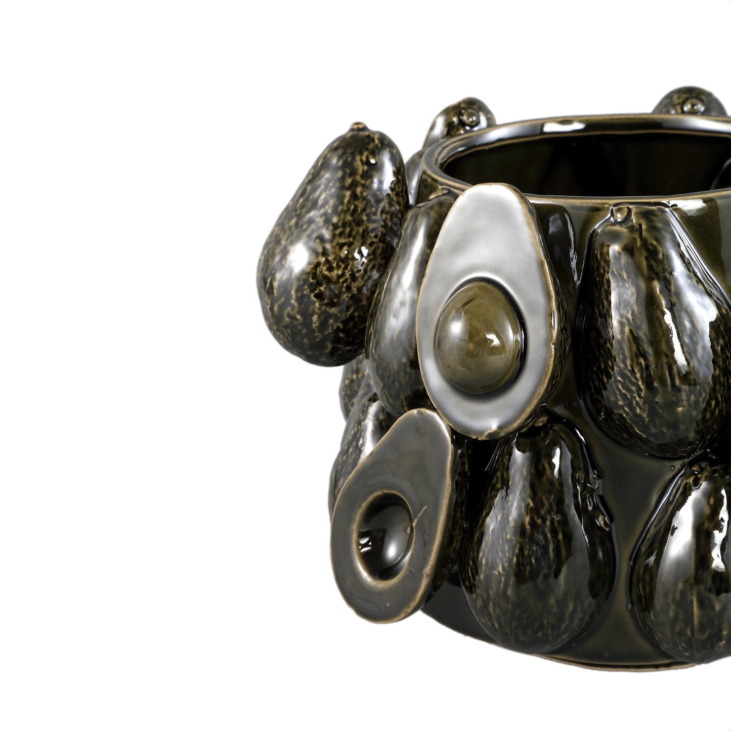 Bauer Green Ceramic Round Avocado Pot Large