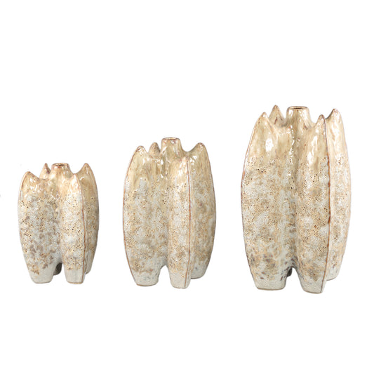 Shareece Crème Keramische Vaas Groot 36x19.5x19.5 cm