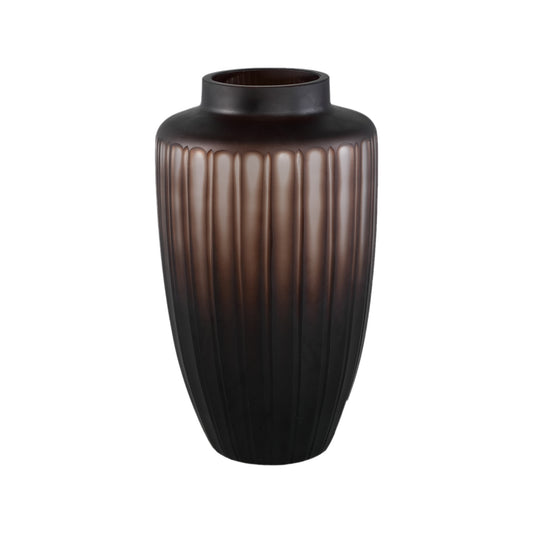 Linesa Brown Carved Glass Shaped Vase Matt L