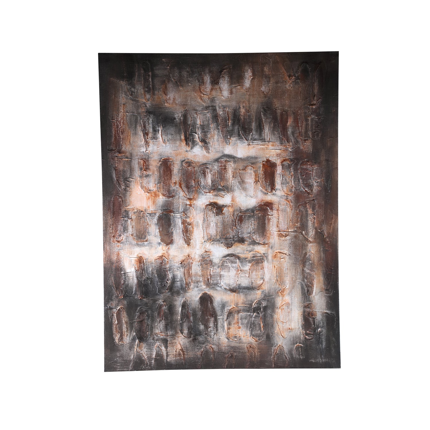 Xihan Bruin Canvas Schilderd Wandpaneel Ruw Donker 120x90x3.5 cm