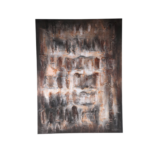 Xihan Bruin Canvas Schilderd Wandpaneel Ruw Donker 120x90x3.5 cm
