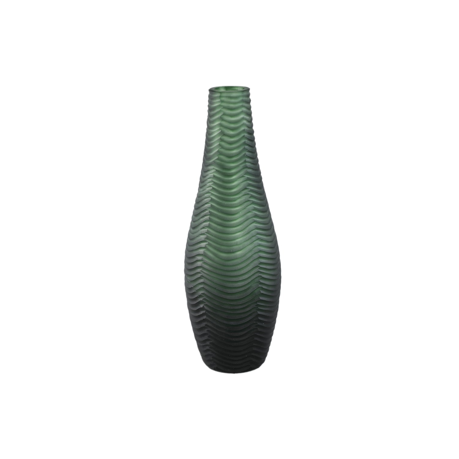 Elichi Groen Ronde Glazen Vaas Set van 2 Stuks - 2 Sets 40x13.5x13.5 cm