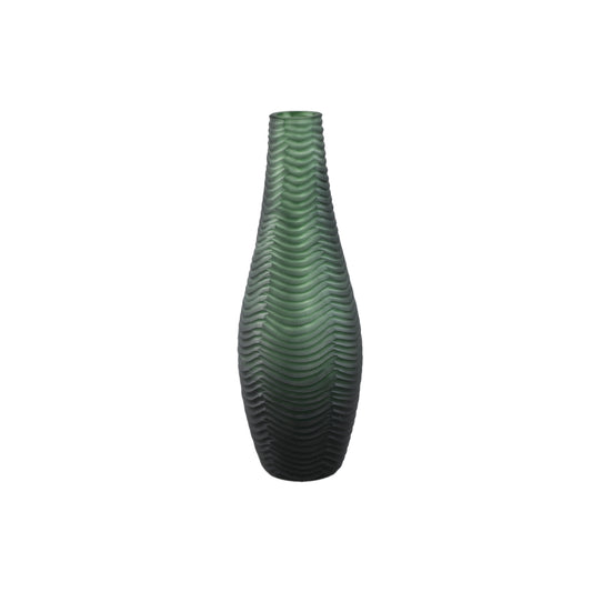 Elichi Groen Ronde Glazen Vaas Set van 2 Stuks - 2 Sets 40x13.5x13.5 cm