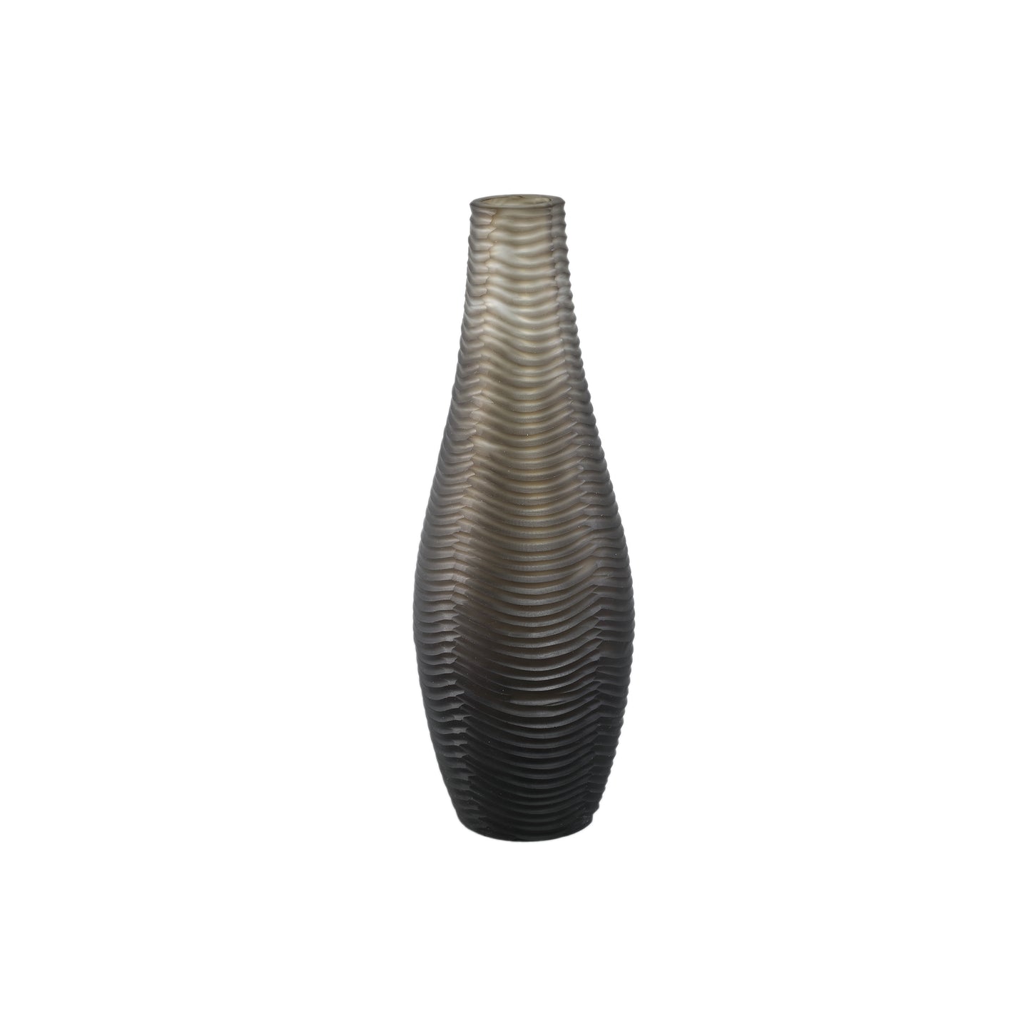 Elichi Bruin Ronde Glazen Vaas Hoog Klein Set van 2 - 2 Sets 40x13.5x13.5 cm
