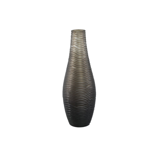 Elichi Bruin Ronde Glazen Vaas Hoog Klein Set van 2 - 2 Sets 40x13.5x13.5 cm