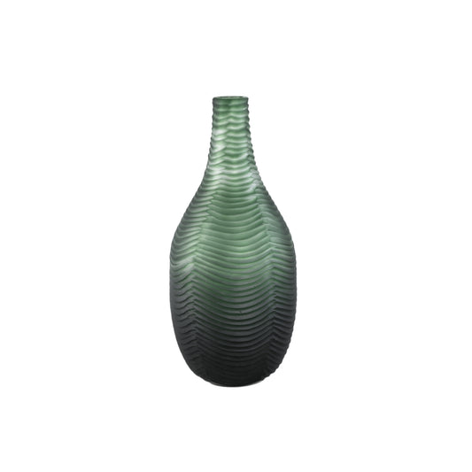 Elichi Groen Rond Glazen Vaas Set van 2 Stuks - 2 Sets 38x18.5x18.5 cm