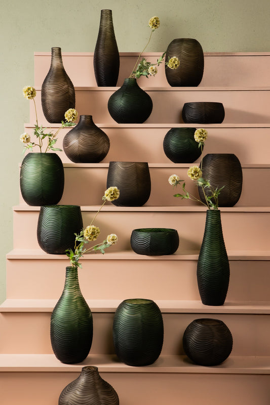 Elichi Green Round Glass Vase Bulb