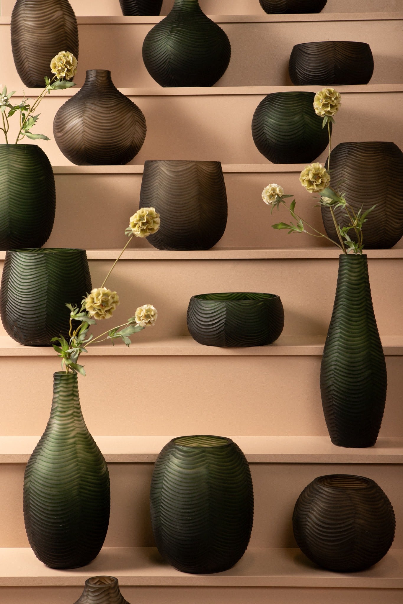Elichi Brown Round Glass Vase High