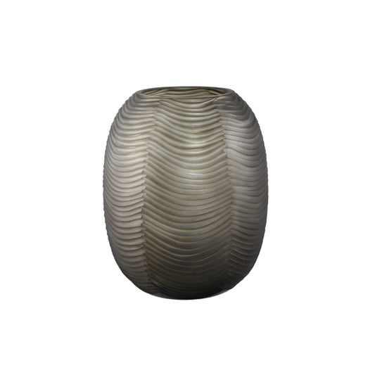 Elichi Bruin Ronde Glazen Vaas Hoog Set van 2 - 2 Sets 25x20x20 cm