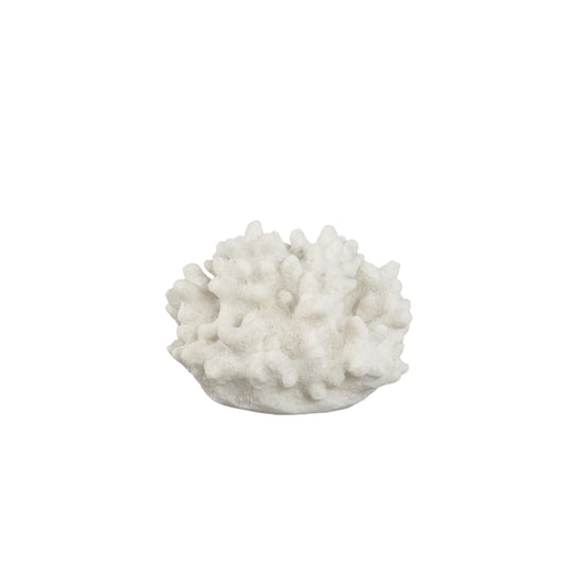 Graeme White Poly Round Coral LED Lamp Small