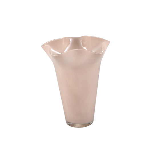 Macarena Bruin Glas Ronde Vaas Golvend Hoog Set van 4 - 4 Sets 24.5x18.5x18.5 cm