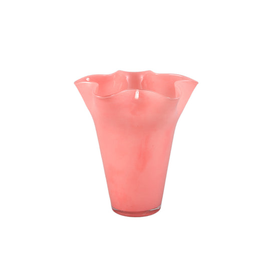 Macarena Donkerroze Glazen Vaas Golvend Set van 6 Stuks - 6 Sets 18.5x17x17 cm