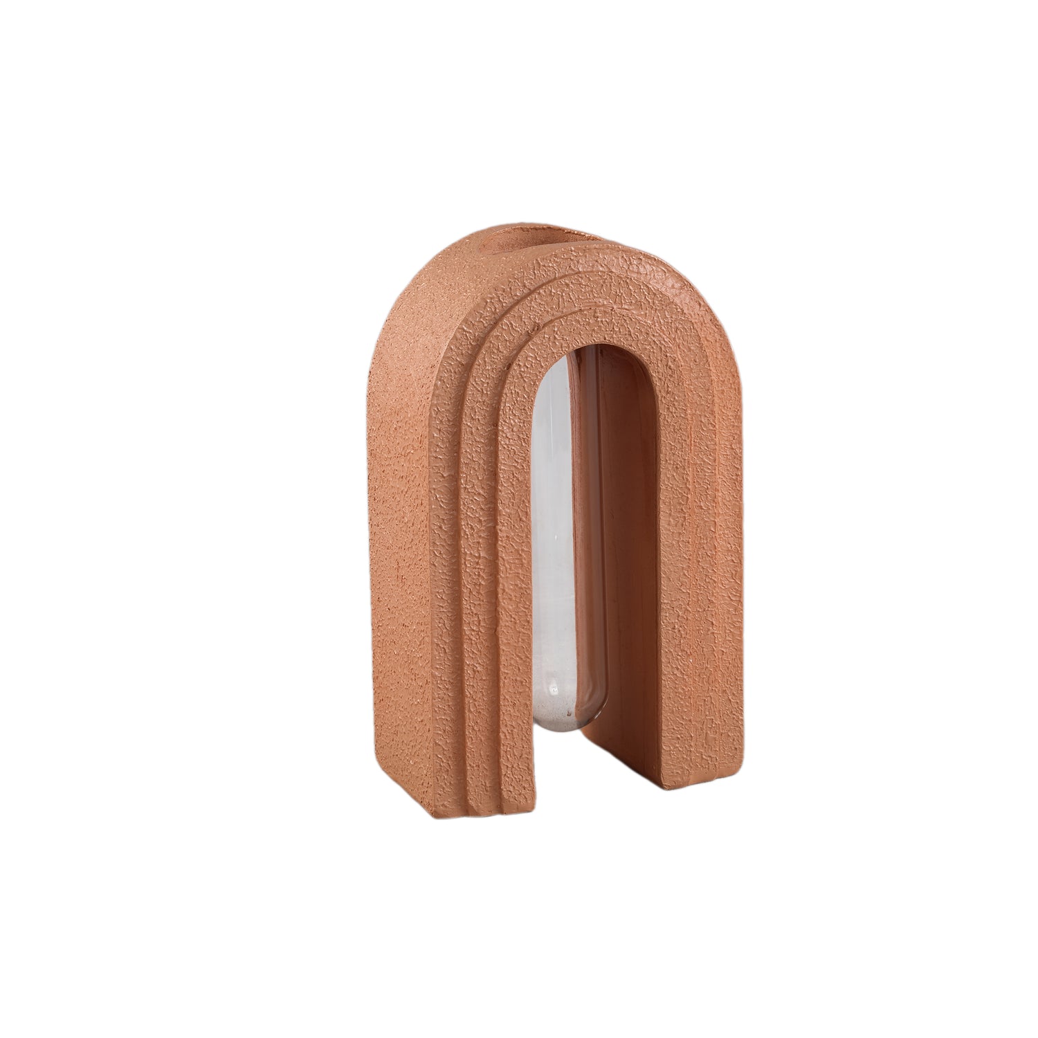 Abigail Roestkleurige Plantenbak Met Glazen Tube Strik Set Van 2 - 2 Sets 25x15x9 cm