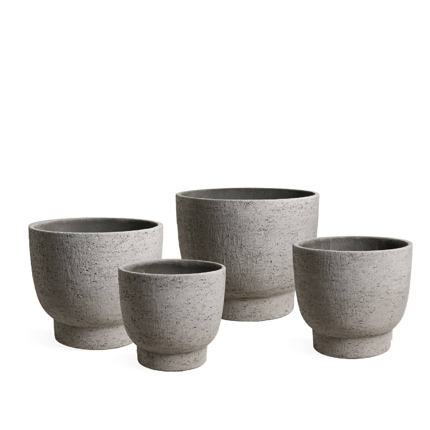 Pride Grijze Keramische Pot Rond Op Voet Set Van 4 46x55x55 cm