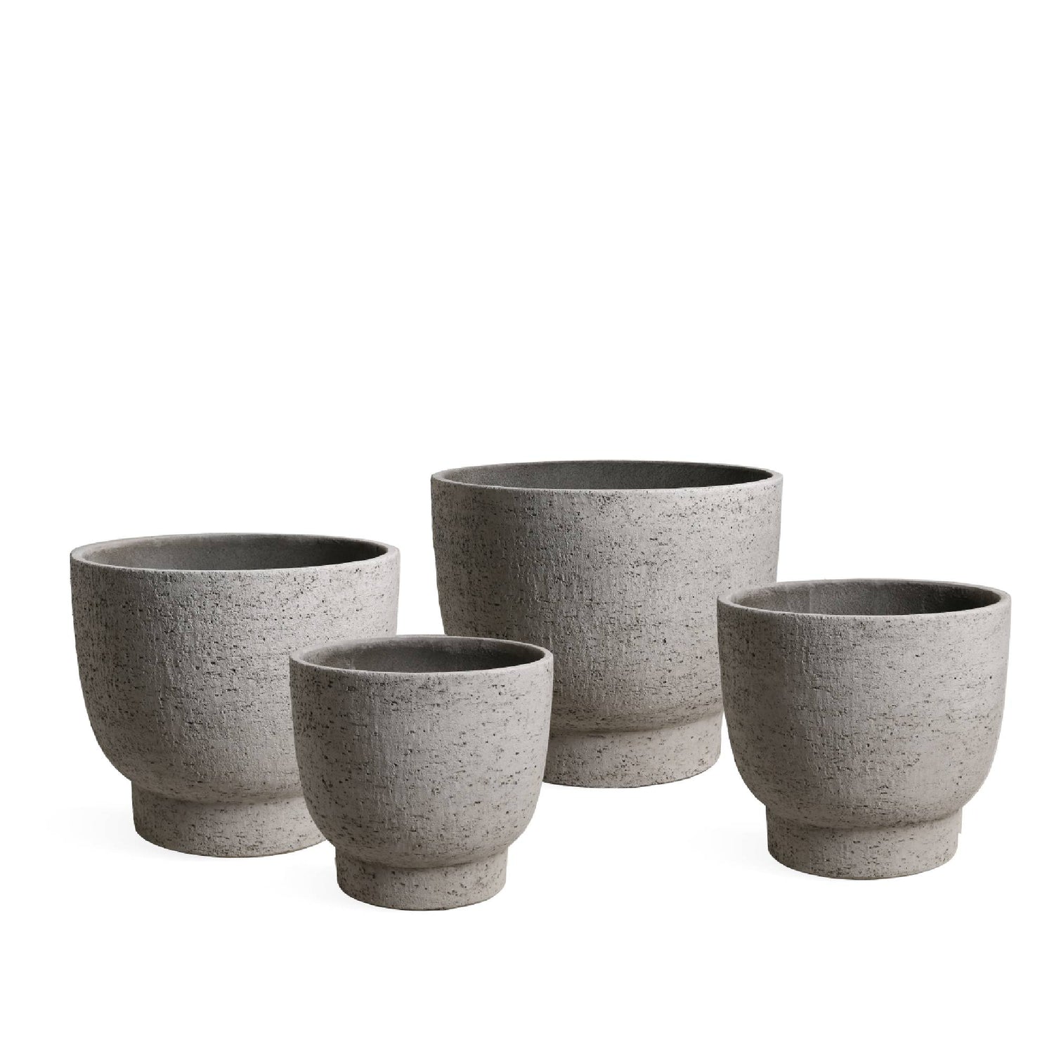 Pride Grijze Keramische Pot Rond Op Voet Set Van 4 46x55x55 cm