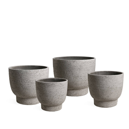 Pride Grijze Keramische Pot Rond Op Voet Set Van 4 46x55x55 cm