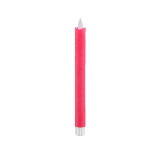 LED Dinerkaars Felroze Set van 6 met Bewegende Vlam - 6 Sets 22x2x2 cm