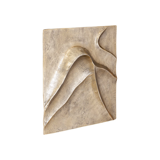 Gihan Gouden Aluminium Wandpaneel Golflijnen M 55x55x5 cm