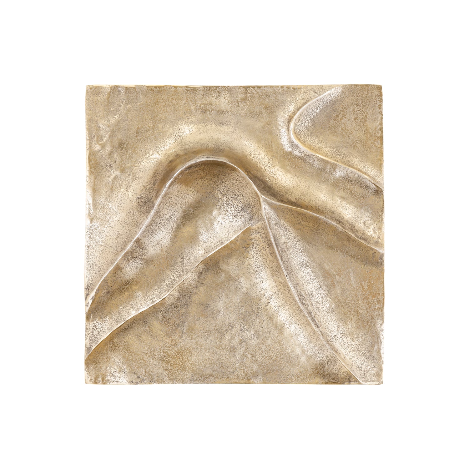 Gihan Gouden Aluminium Wandpaneel Golflijnen M 55x55x5 cm