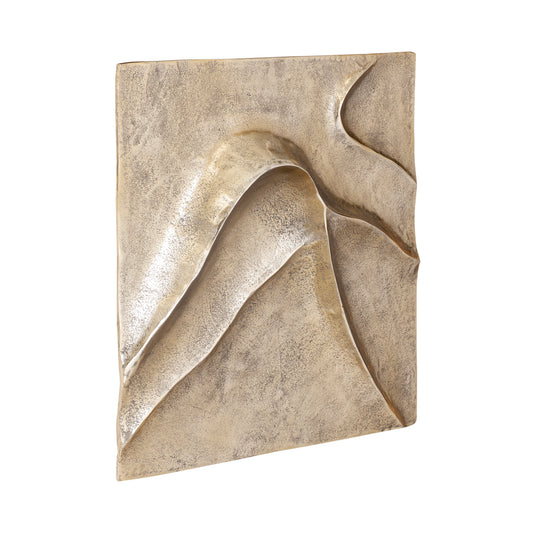 Gihan Gouden Aluminium Wandpaneel Golf Lijnen L 70x70x5 cm
