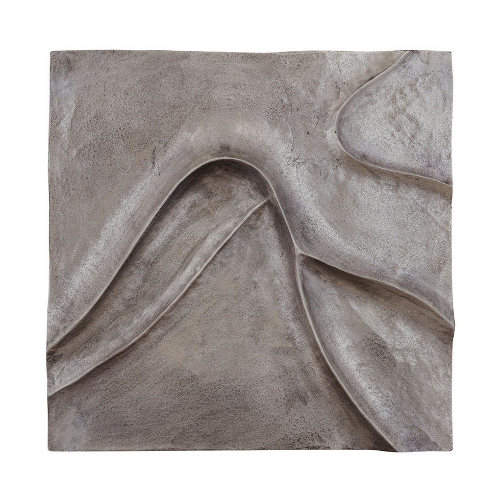 Gihan Nikkel Gegoten Aluminium Wandpaneel Golflijnen L 70x70x5 cm