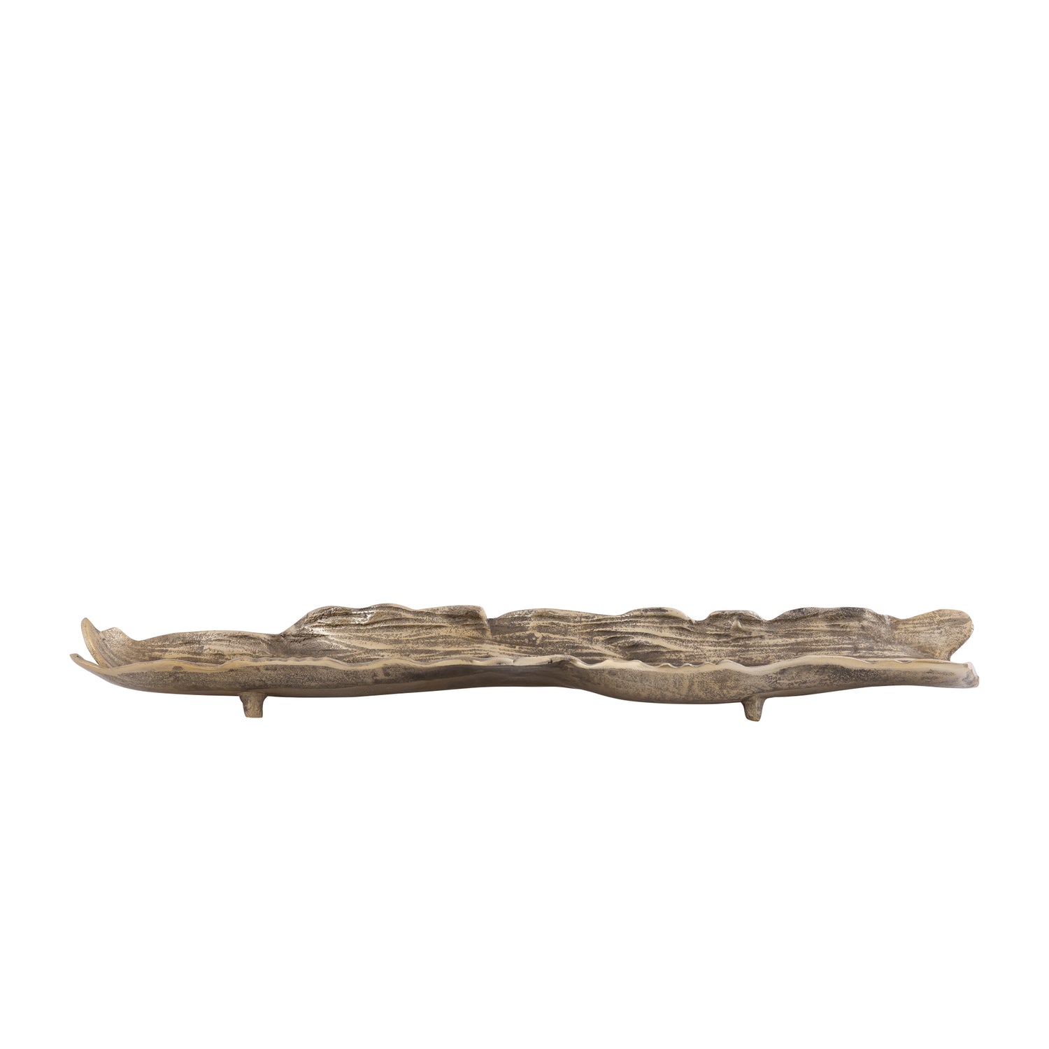 Lukne Gouden Aluminium Ruw Golvende Schaal Rechthoek Set van 4 - 4 Sets 5x77x20 cm