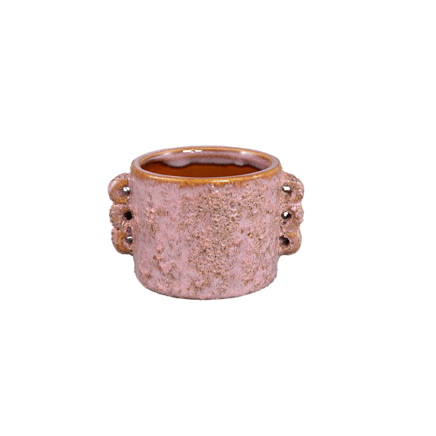 Nowreen Roze Keramische Ronde Pot Ruwe Afwerking XS – Set van 12 - 12 Sets 6x9.5x7.5 cm