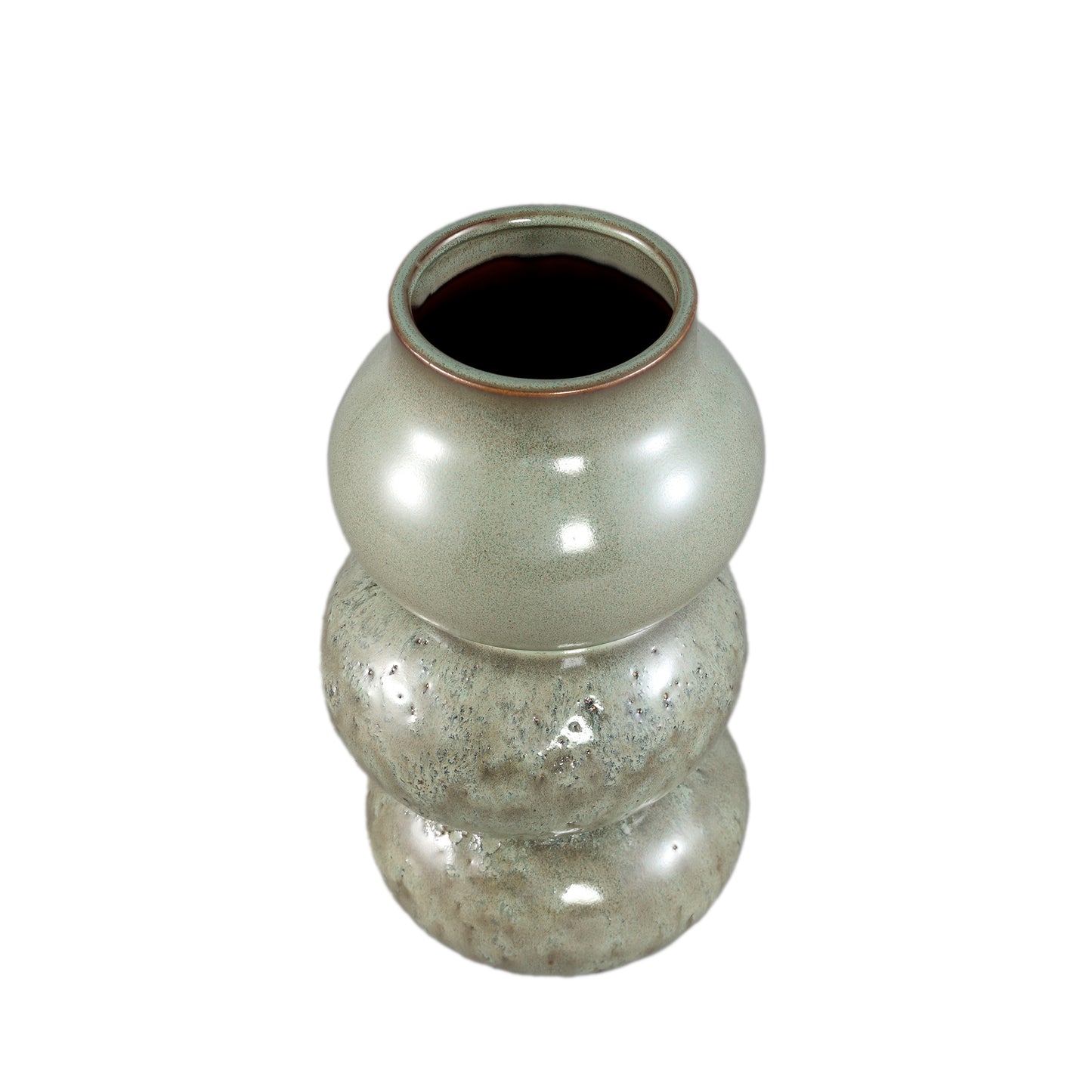 Concetta Green Ceramic Round Bulby Pot Rough L