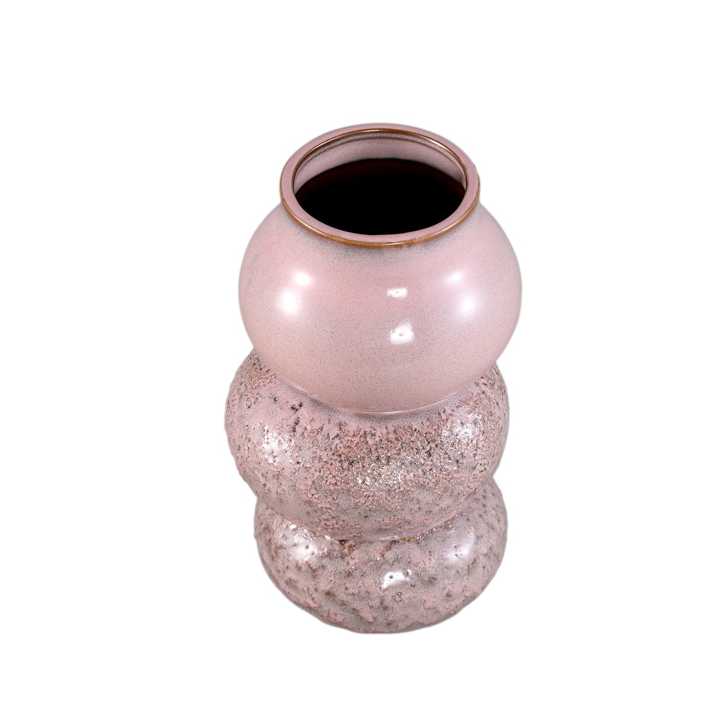 Concetta Pink Ceramic Round Bulby Pot Rough L