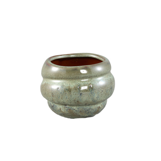 Jordanna Groene Keramische Ronde Pot Met Lagen Set van 12 Stuks - 12 Sets 7x9.5x9.5 cm