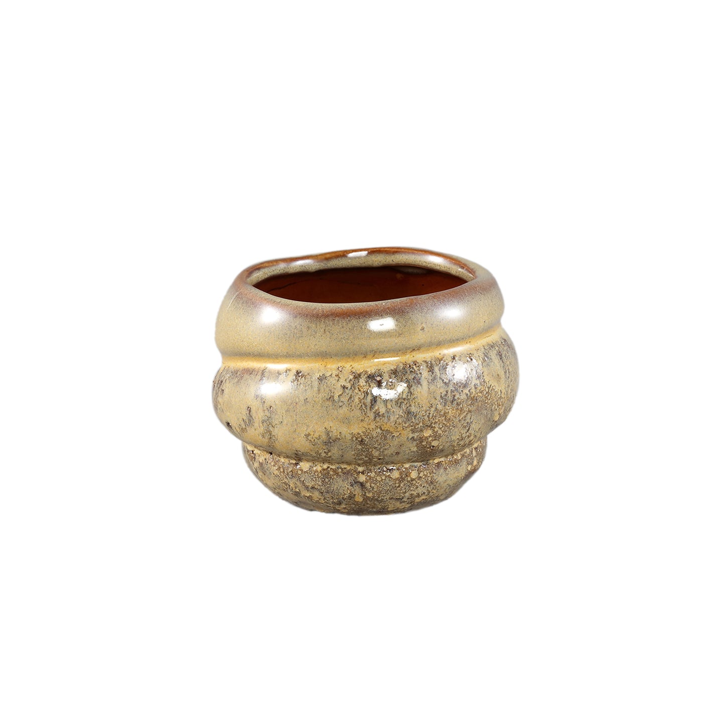 Jordanna Gele Keramische Ronde Pot Met Lagen Set Van 12 Stuks - 12 Sets 7x9.5x9.5 cm