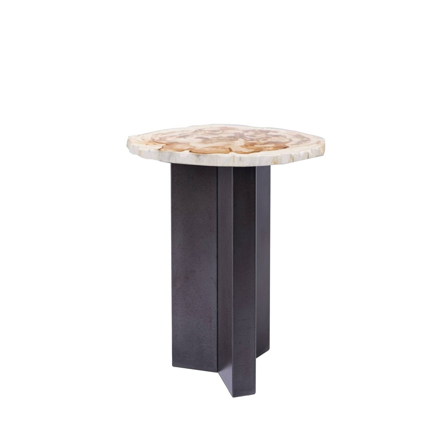 Jisse Natuurlijke Versteende Hout Bijzettafel Twist Base 53x30x35 cm