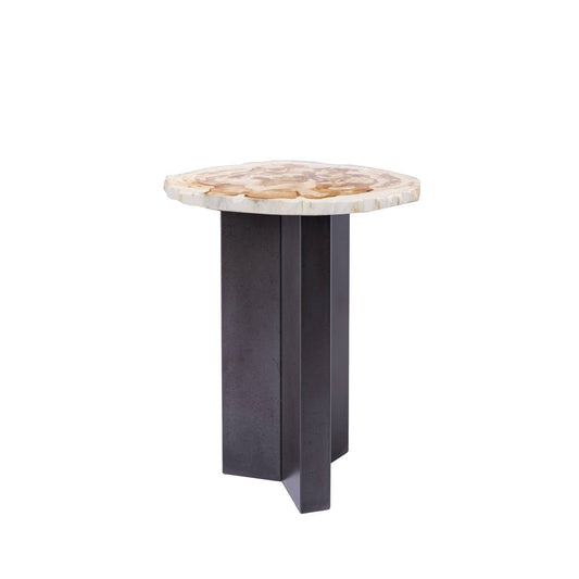 Jisse Natuurlijke Versteende Hout Bijzettafel Twist Base 53x30x35 cm