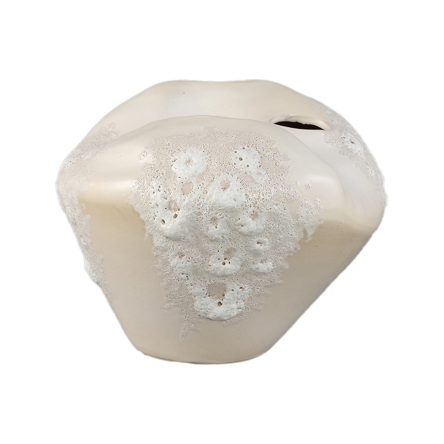 Dangelo Crème Keramische Vaas Onregelmatig S – Set van 4 Stuks - 4 Sets 17.5x23x22 cm