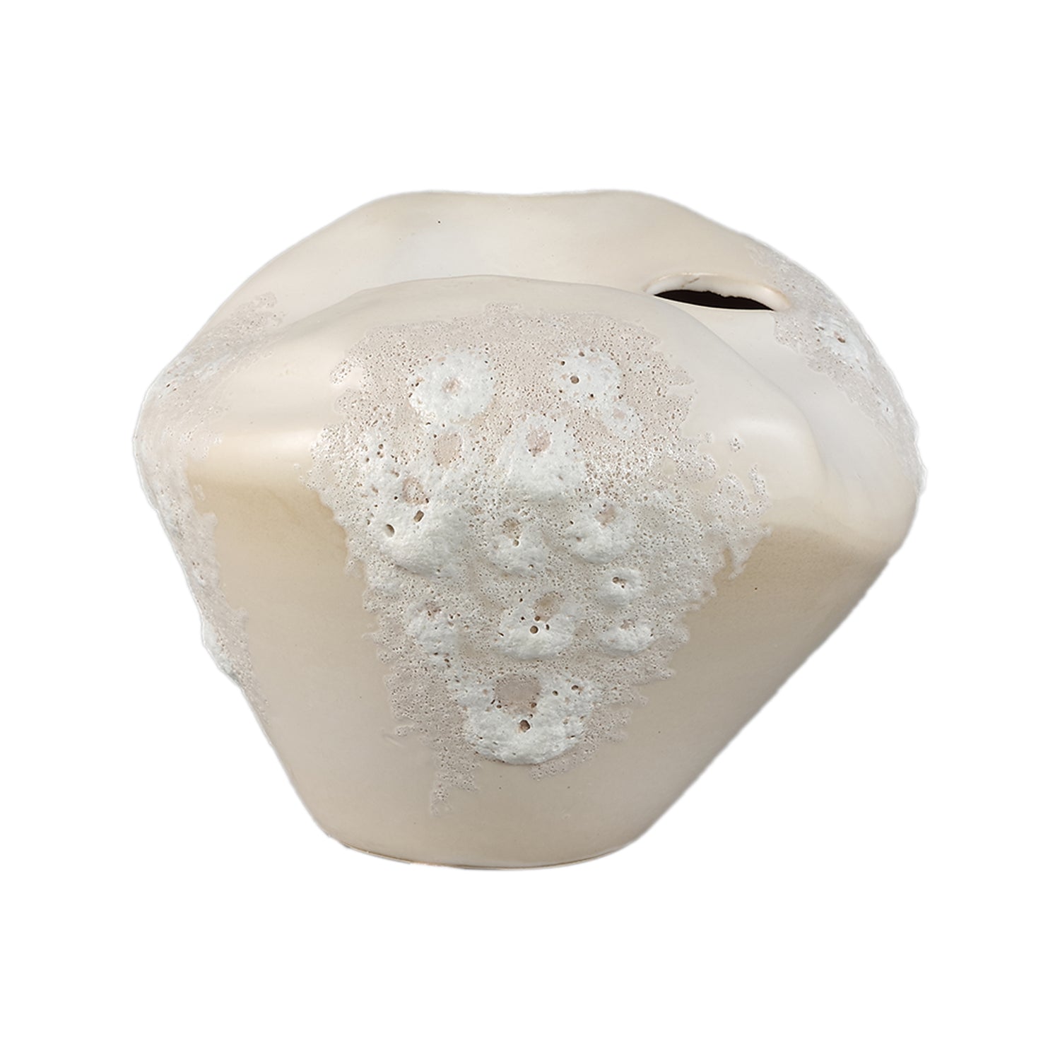 Dangelo Crème Keramische Vaas Onregelmatig S – Set van 4 Stuks - 4 Sets 17.5x23x22 cm
