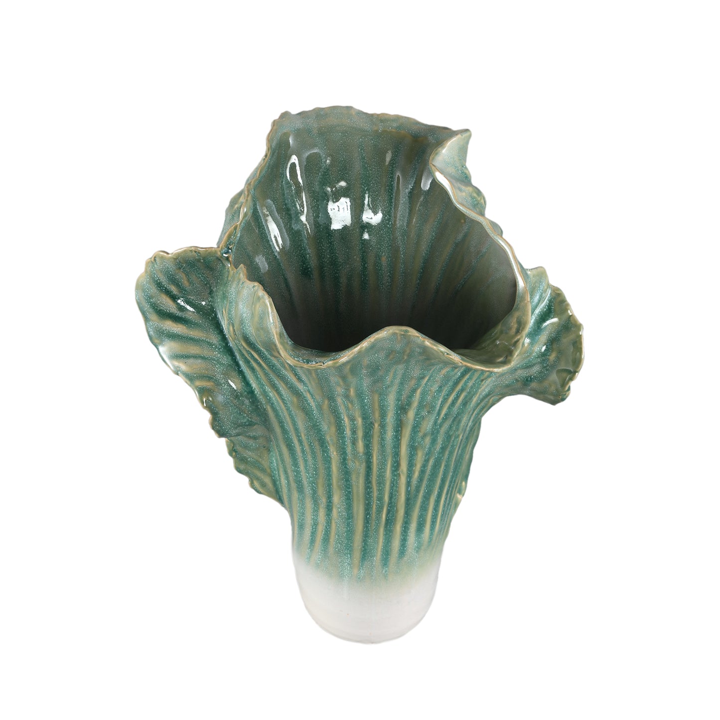 Swing Green Ceramic Pot Cabbage Shape L
