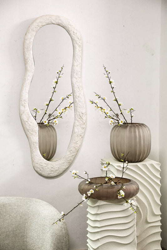 Khowan Witte Spiegel MGO Mix Rots-Steen Look 120x52x5 cm