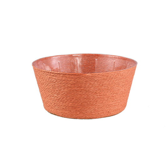 Dimitris Oranje Papieren Mand Pot Rond Laag M - Set van 12 10x21x21 cm