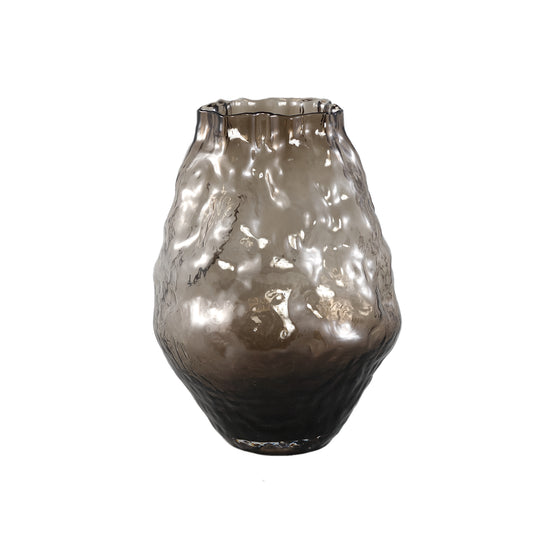 Narin Bruine Glazen Vaas Onregelmatige Vorm L 31.5x24x24 cm