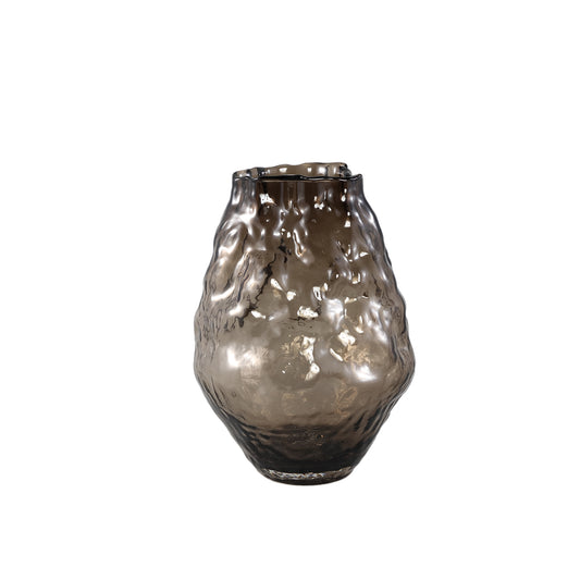 Narin Bruine Glazen Vaas Onregelmatig Gevormde Set van 4 - 4 Sets 26x20x20 cm