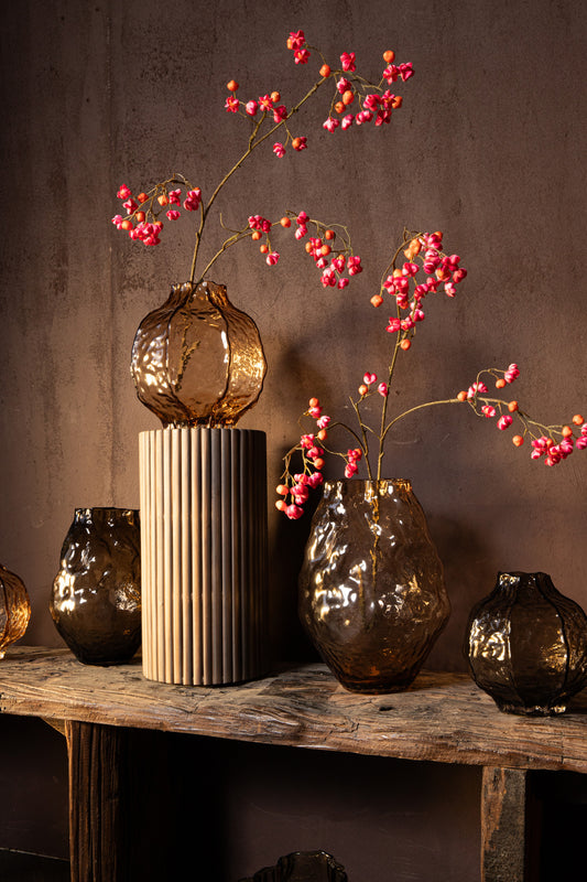 Narin Cream Irregular Shaped Glass Vase S